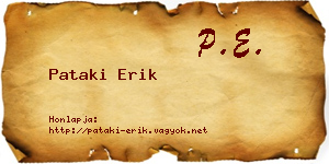 Pataki Erik névjegykártya