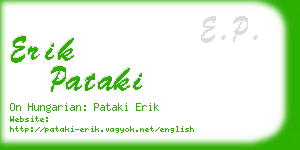 erik pataki business card